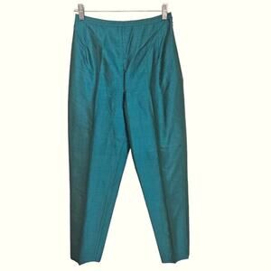 Saks Fifth Avenue The Works blue silk pin tuck ankle pants. Size 4